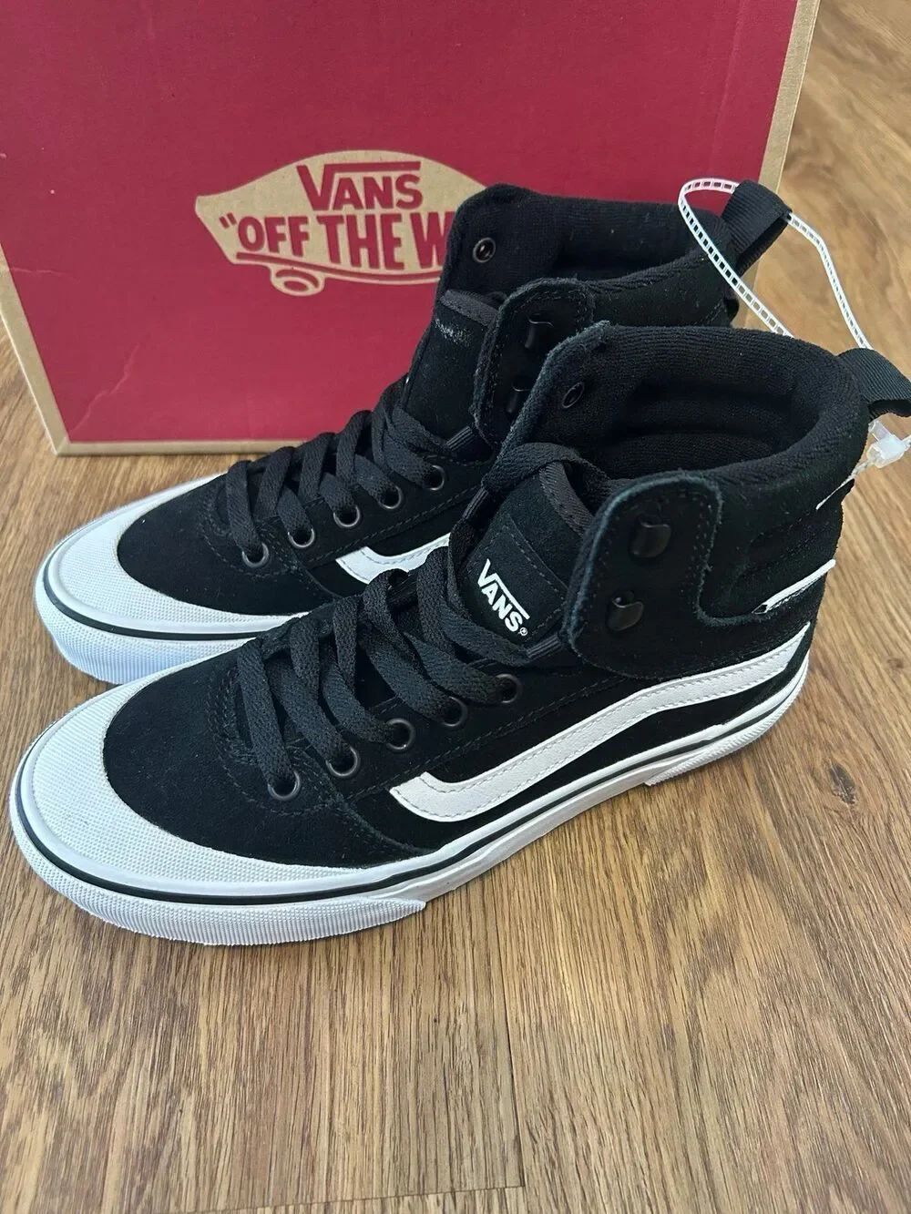 VANS ashwood hi top black suede lace up shoes sneakers women’s 7 new